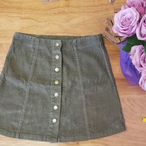 Wishlist Corduroy Skirt with snap closure Medium
